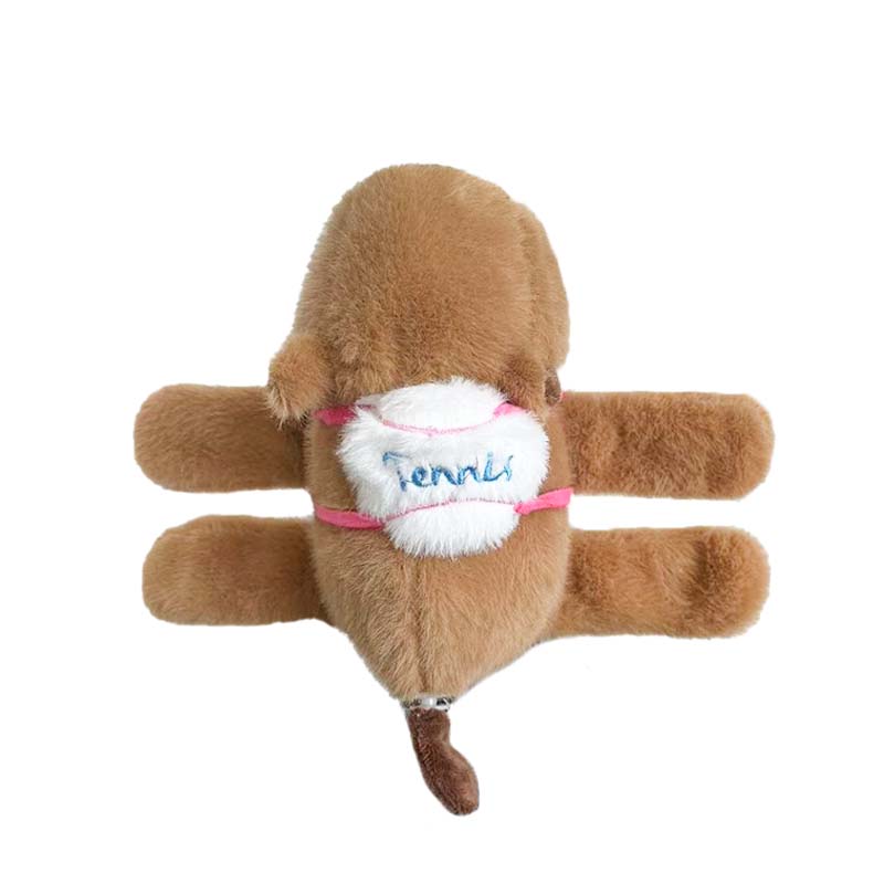 Dolphin Puff Ring Plush Toy Dark Brown Plush Doll Simulation Animal with Bad Hands, Backpack, Tail Can Shake