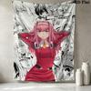 Franxx Zero Two Wall Tapestry Aesthetic Wall Hanging Printed Fabric Blanket Decorative Tapestries For Bedroom Living Room Home Decor