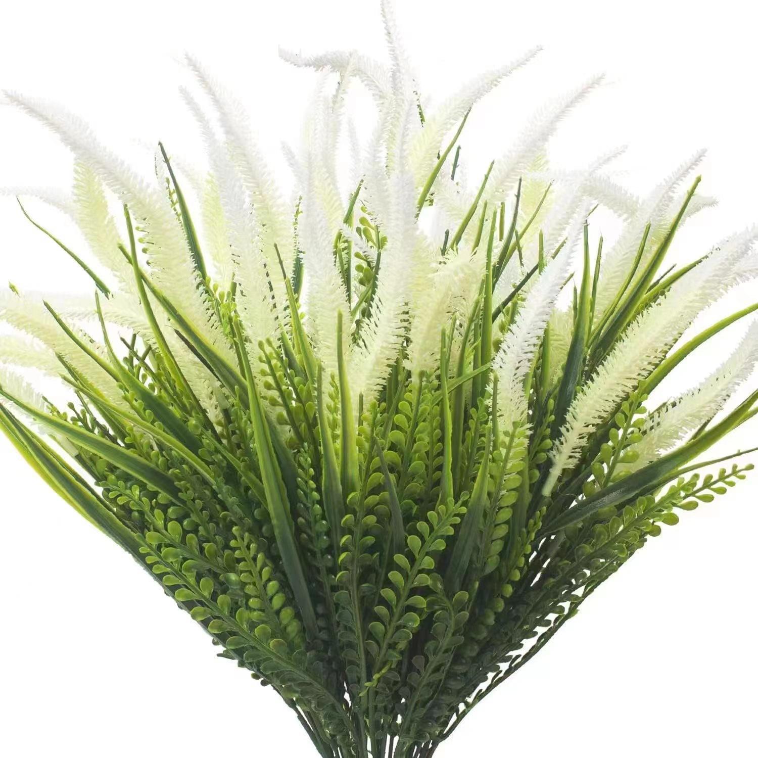 Simulated Plastic Bundle Fake Flower 5-Fork Dog Sage Ornament Living Room Decoration Flower Garden Outdoor Green Plant Colorful 5pcs белый