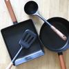 [OSLO] OSLO Noir Black Silicone Wood Handle Cooking Utensil Set of 2 (Ladle + Turner)