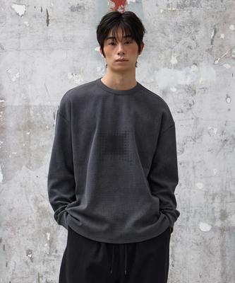 AGOD X Dot Pigment Long Sleeve [Charcoal]
