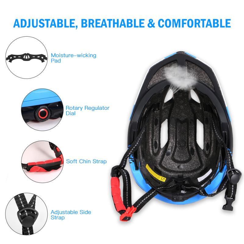 Kids Detachable Full Face Bike Helmet Breathable Ultralight Cycling Sports Safety Helmet for Bicycle Skateboard Scooter