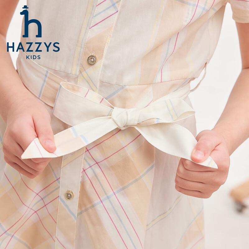 HAZZYS Girls' Sweet Plaid Shirt Dress