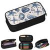 Marine Themed Shark Fish Crab And Starfish Pattern Pencil Cases for Student Gifts Pen Box Pencil Bag Big Capacity Pencil Pouch