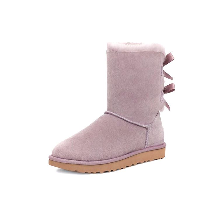 UGG Bailey Bow Ii Warm And Durable Short Mid-Calf Snow Boots Women Boots Pink Purple 1016225-SHAD