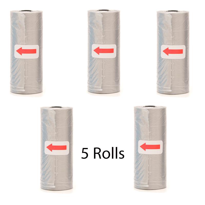 Pet Poop Bags Disposable Dog Waste Bags Bulk Poop Bags with Leash Clip and Bone Bag Dispenser 5 Rolls of 75 Pcs Bags