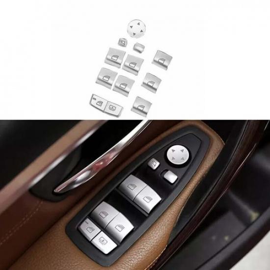 Matte Silver 2016-21 Window Door Lock Control Switch Button Trim For BMW X1 F48