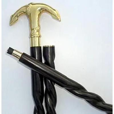Vintage Brass Anchor Head Handle Design Wooden Cane Walking Stick Gifts Designer
