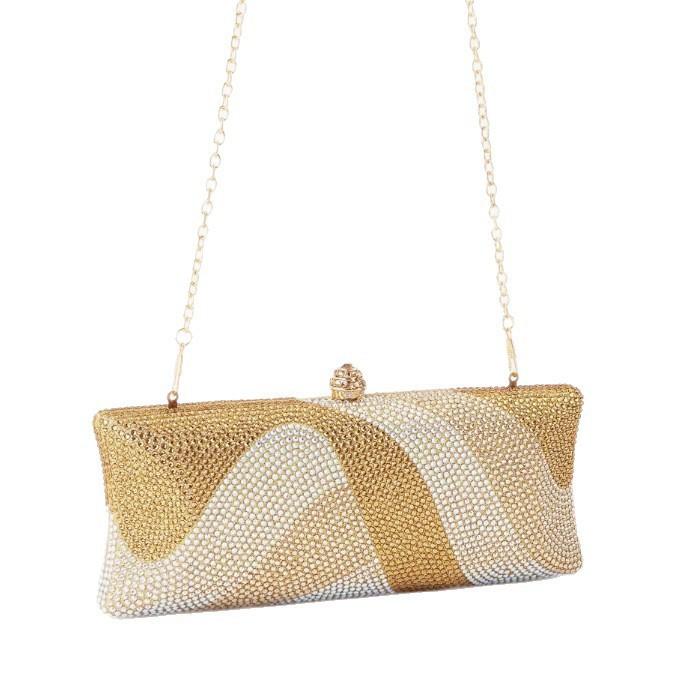 Dames Diner Tas Glanzend Volledig Diamant Horizontale Vierkante Clutch Tas Banket Licht Luxe High-End Avondtas
