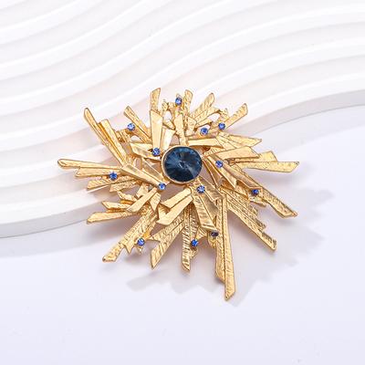 Broche vintage de copo de nieve de cristal, broche de lujo para camisa, accesorio para chaqueta, blazer y abrigo para hombre y mujer.