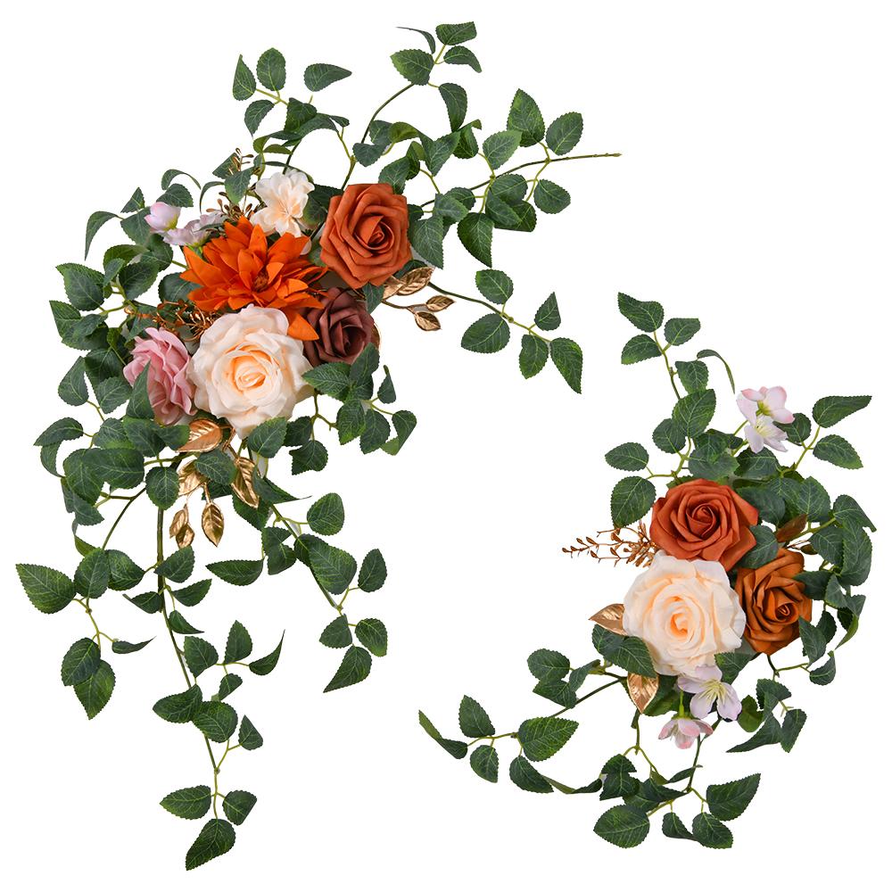 

Wedding decor (pack of 2) Welcome Sign Flower Backdrop Garland For Ceremony Reception Wall Easel Outdoor Board Head Table Decor