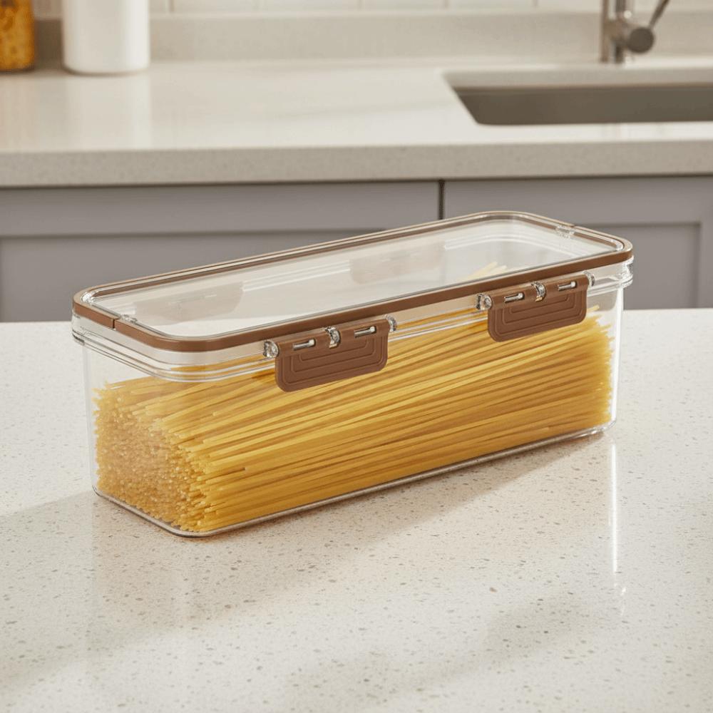 Transparent Noodles Storage Box Rectangular Spaghetti Container Pasta Storage Container Fridge