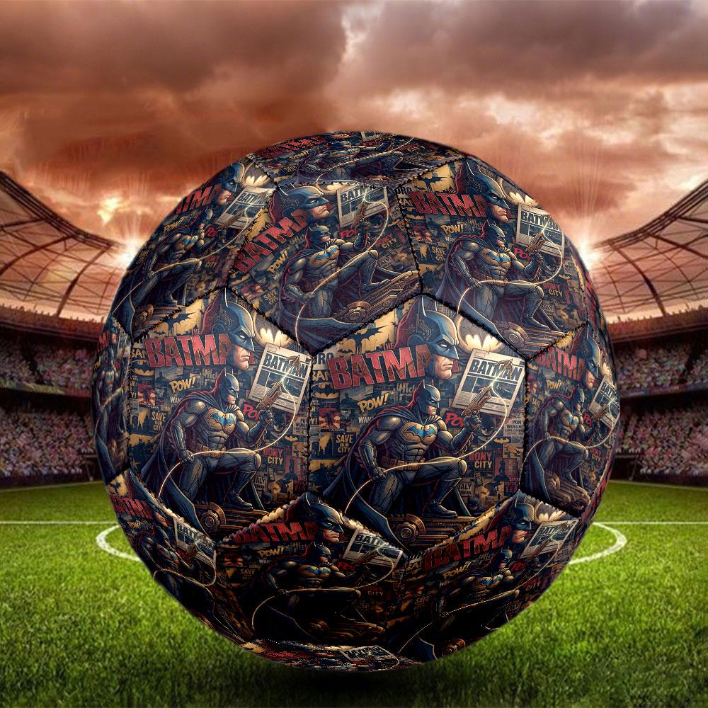 Batman Print Size 5 Soccer Ball, Standard Match Football for Sports Game and Team Practice, Ideal Gift for Soccer Fans