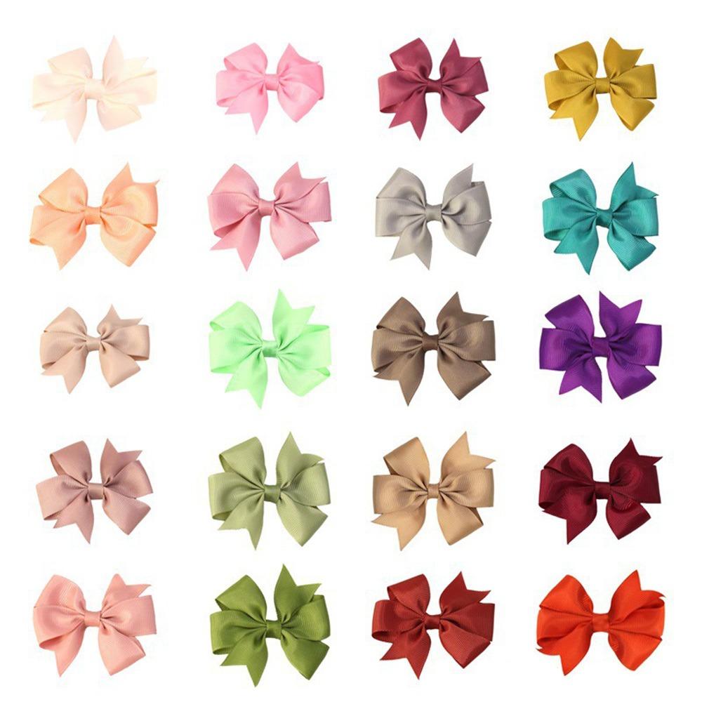 

20/40 шт. Разноцветные заколки для волос для девочек, бантики, головные уборы, модные ленточные банты, заколки для волос, для ежедневного использования 20PCS Set C