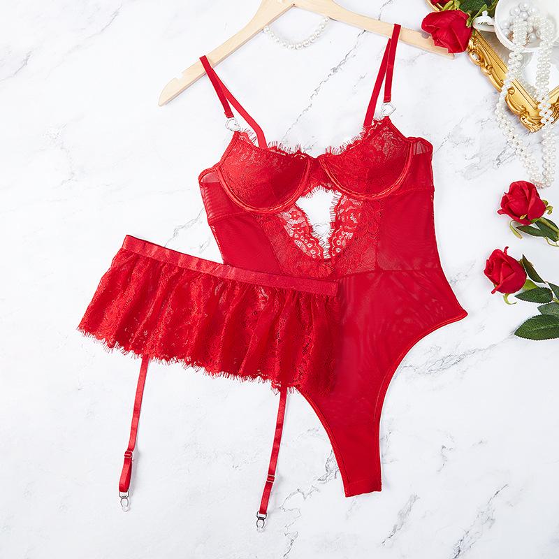 European & American Lace Embroidered Lingerie Set: Sexy Valentine's Day Temptation
