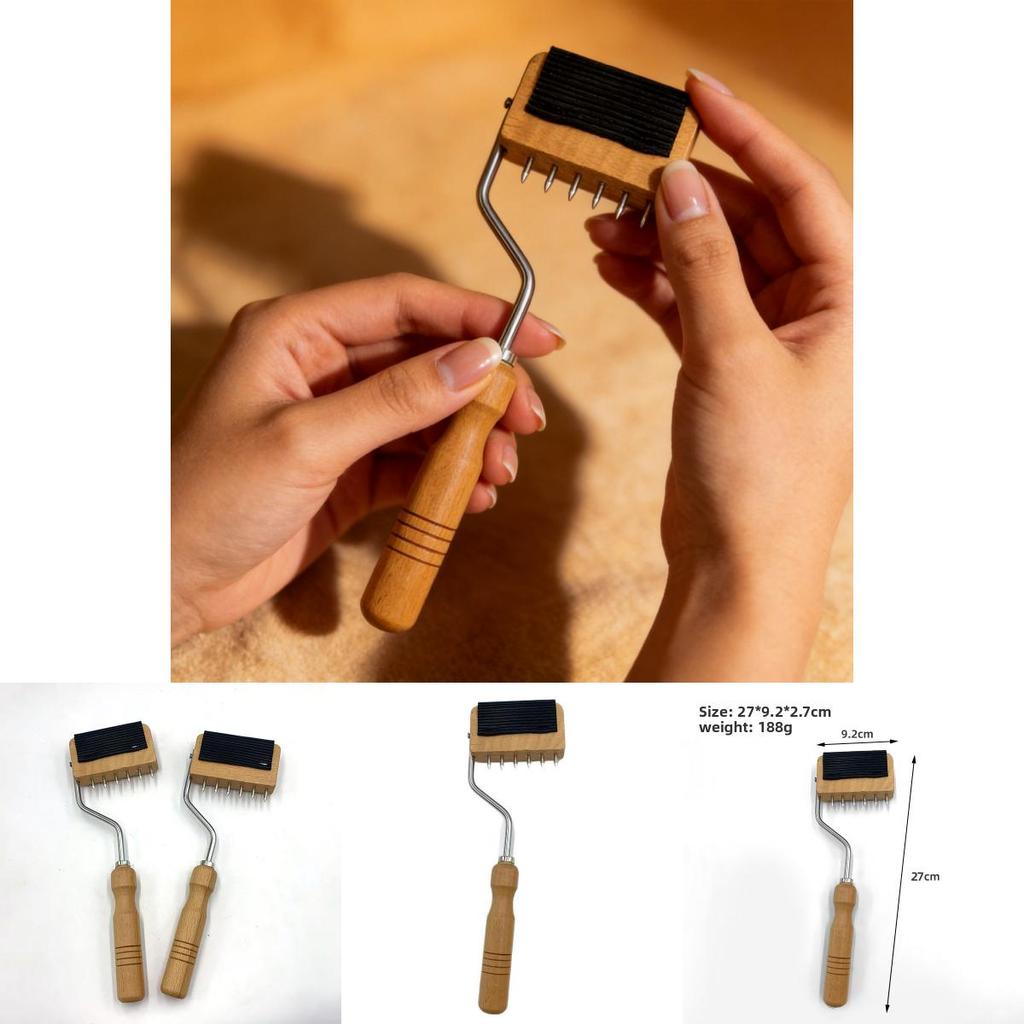 Textile Belt Rounding Tool With Wooden Handle For Fabric Weaving And Garment Production