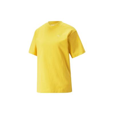 Solid Color Simple Short Sleeve T-Shirt Women Tops Pear-Yellow 620384-41