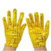 Internet Celebrity Gloves Fashion Stage Performance Sequins Short Glove Black Silver Red Yellow Blue Shinning Mittens  Red
