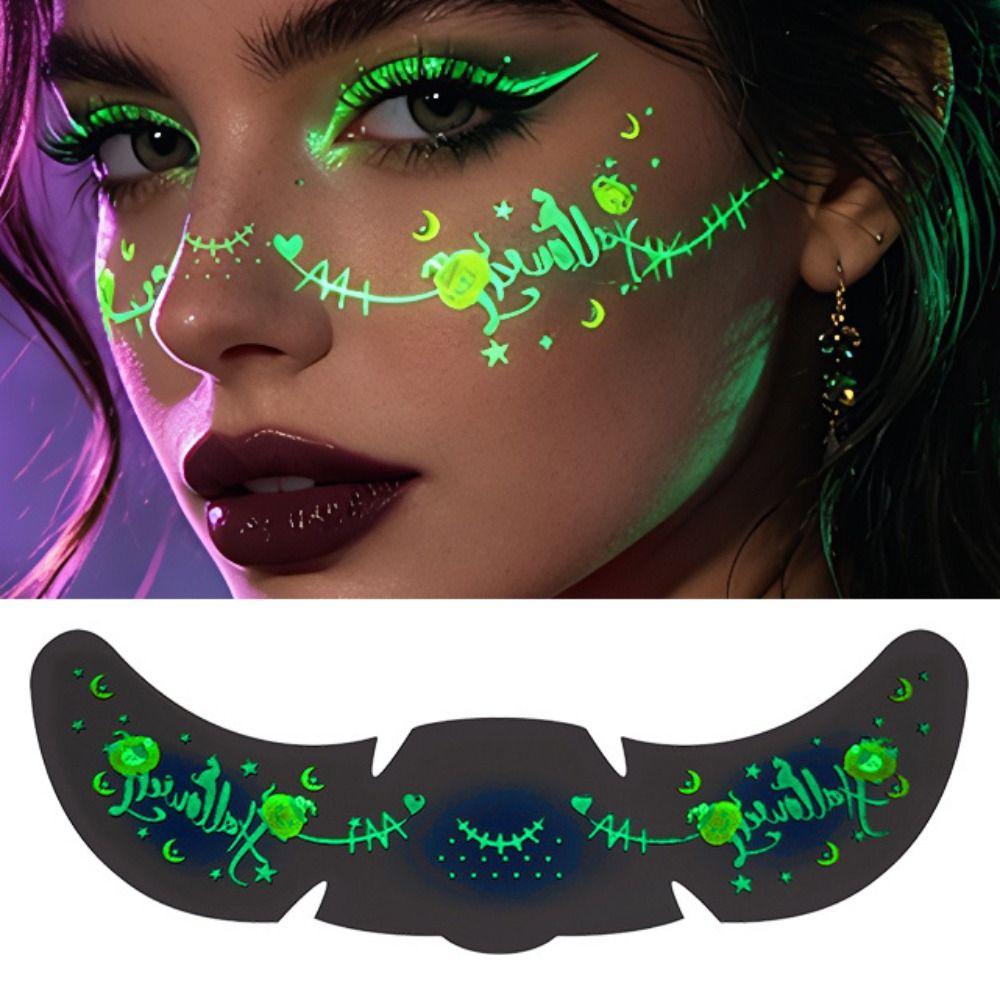 Simulated Face Sticker Freckles Luminous Halloween Makeup Sticker Festival