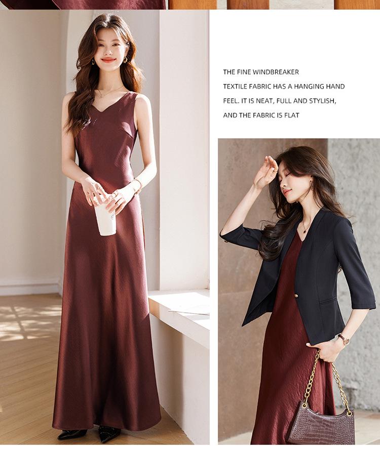 Women's 3/4 Sleeve Blazer - Spring/Summer 2026, Petite Medium-Length, Elegant Casual Suit Top