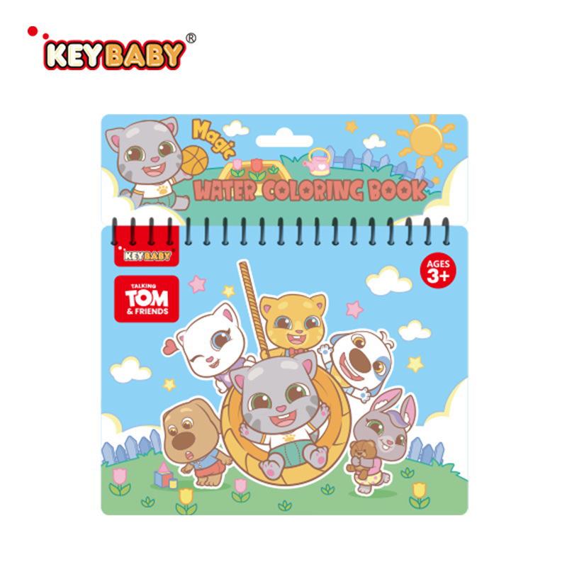 Трансграничная детская обучающая книга-раскраска Говорящий Том в акварели - Нетоксичная раскраска и веселое рисование своими руками синий