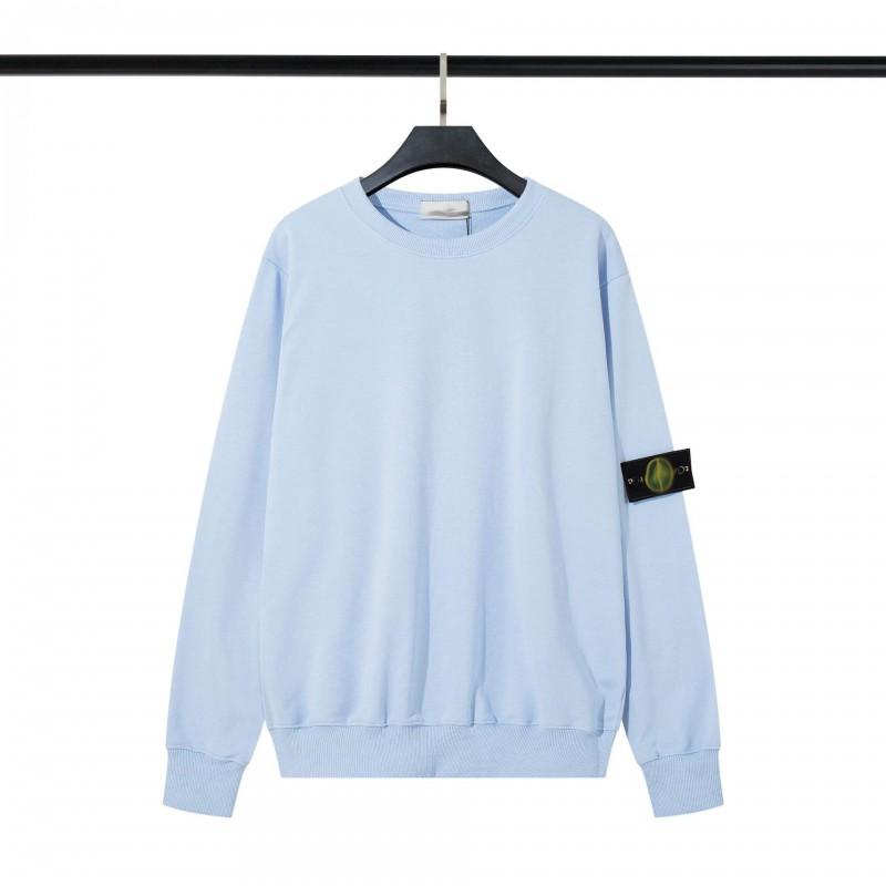 Stone Island Compass Patch Basic Hoodless Sweatshirt Loose Fit Men Women Casual Daily Wear