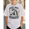 Boys Clothing Casual Trendy Just A Boy Who Loves Horses Graphic Tee