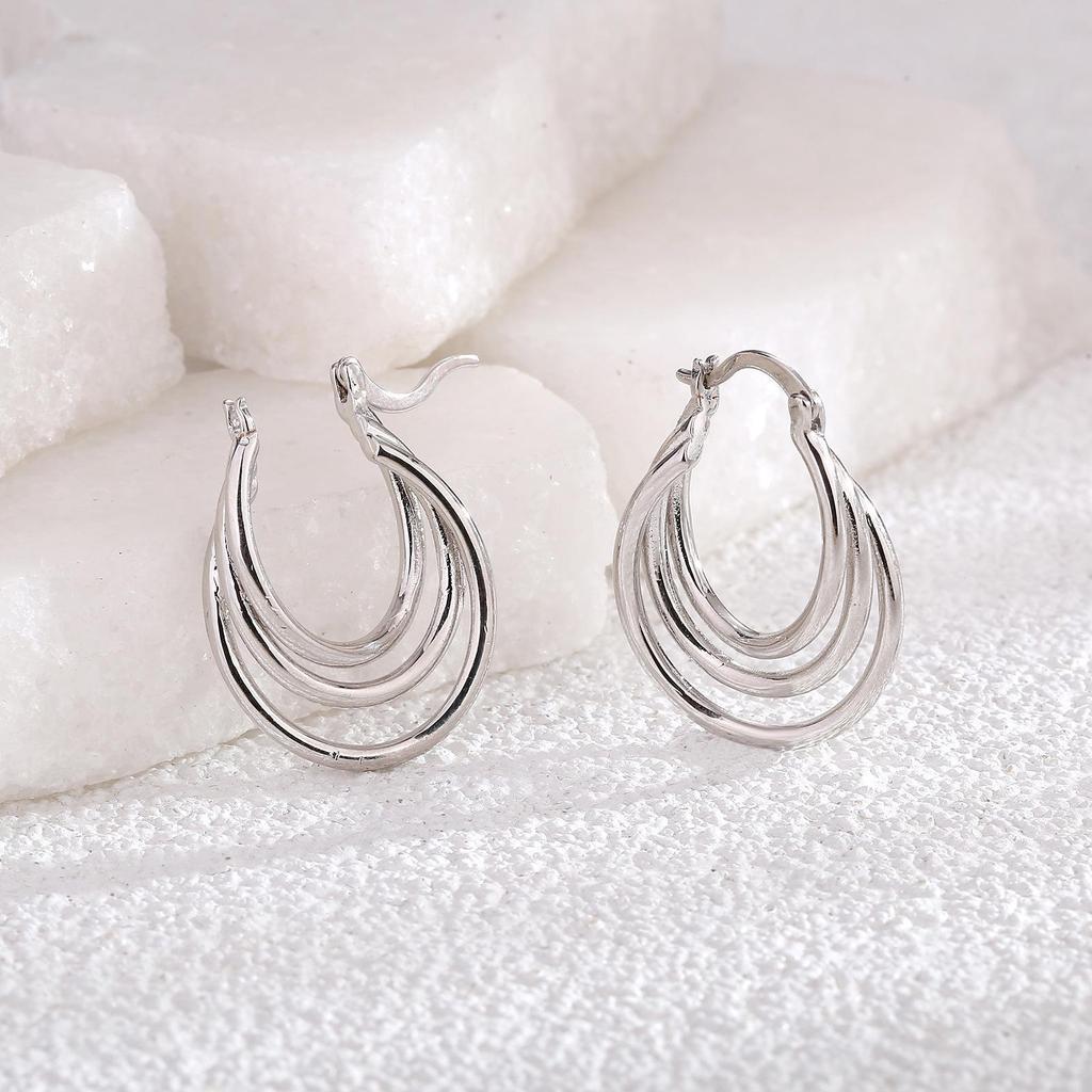 Matte Gold & Silver Hong Kong Style Designer Earrings for Women - European, American, & Korean Minimalist Collection