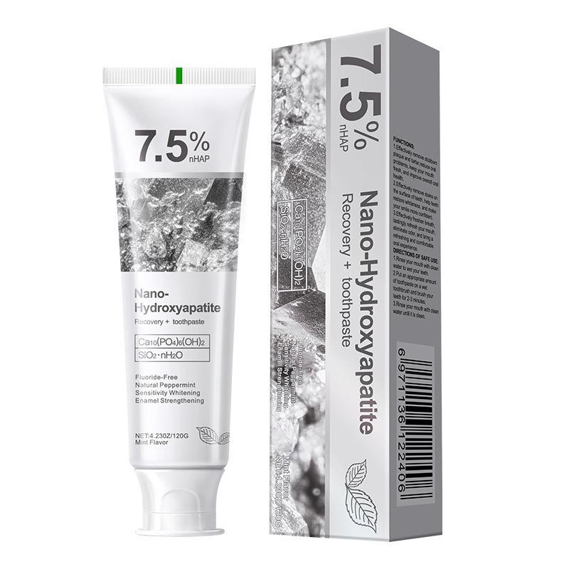 Fluoride-Free Whitening Toothpaste with 7.5% Nano-Hydroxyapatite for Stain Removal and Enamel Protection, 120g