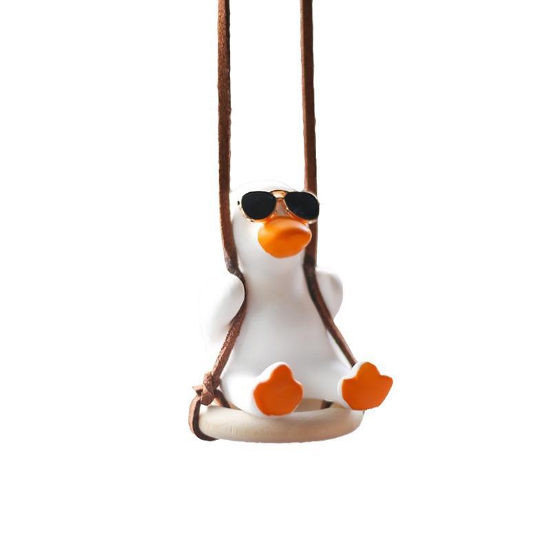 Car-Mounted Swing Duck Pendant - Trendy Yellow Cartoon Decor