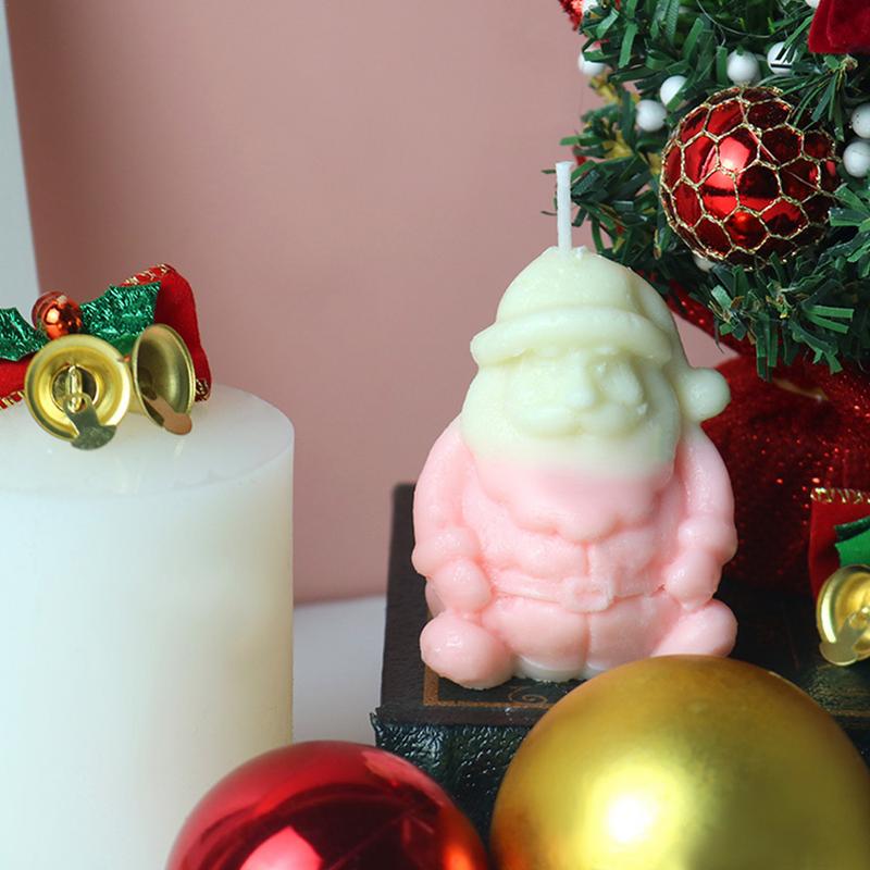 Christmas Ornaments Mold Santa Claus Reusable Christmas Candle Mold 3D Silicone Molds Handmade Holiday Candle Molds For Scented