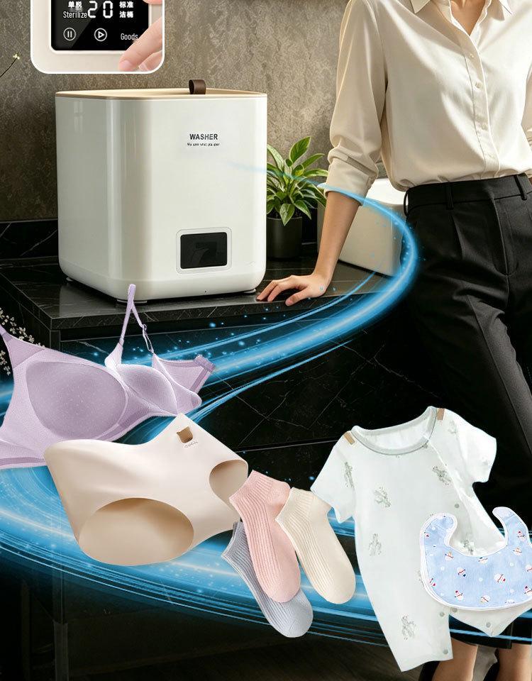 Compact Smart Washer-Dryer Combo for Underwear and Socks - Automatic Mini Laundry Machine