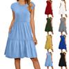 Women's Summer Fashion Sleeveless Round Neck Loose Patchwork Casual Dress