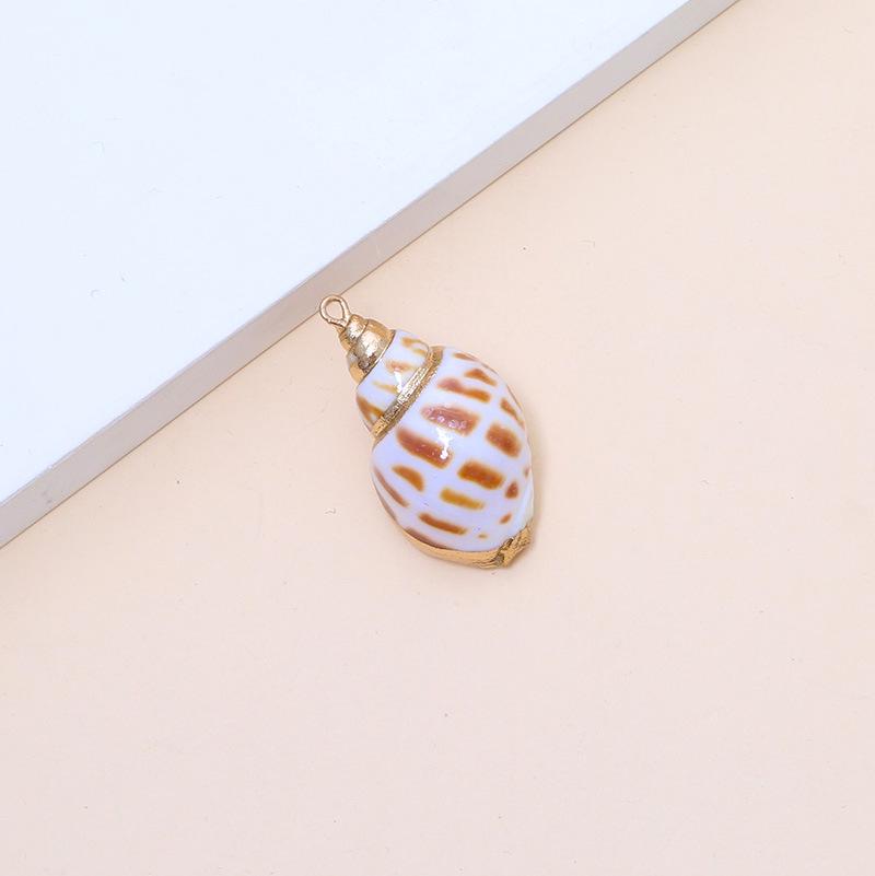 Electroplated Natural Shell Conch Scallop Pendant for DIY Necklace & Bracelet Jewelry