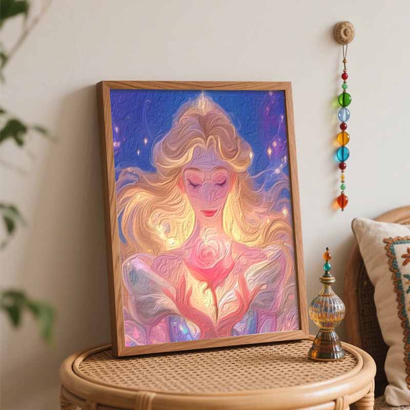 Disney Shining Rose Princess Oil Paint Hand Painting Kit Decoration Classic Style Home Decor Gifts For Her Aesthetic Room Decor Art