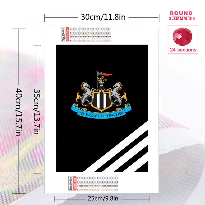 NUFC logo 100% Round Full Drill 5D DIY Diamond Painting Embroidery Cross Stitch Rhinestone Décor
