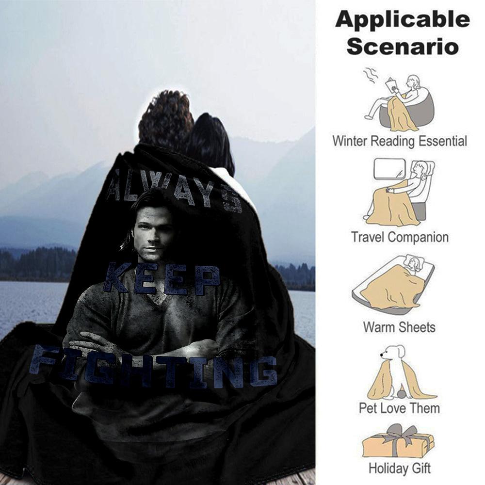 1pc ALWAYS KEEP FIGHTING Soft Flannel All-Season Throw for Home, Office, Outdoor UseDurable Comfort  100554