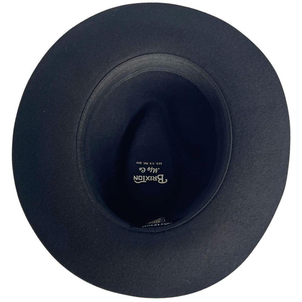Used Brixton Black Wool Fedora Hat Centerfold Hat S