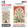 ArtX Paper Floral Art Paintings with Frame for Home Decor, Madhubani Wall