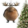 Älg julgransprydnader akryl tecknad älg ornament för julgran bil hängande hänge 2D platt säsongsdekor