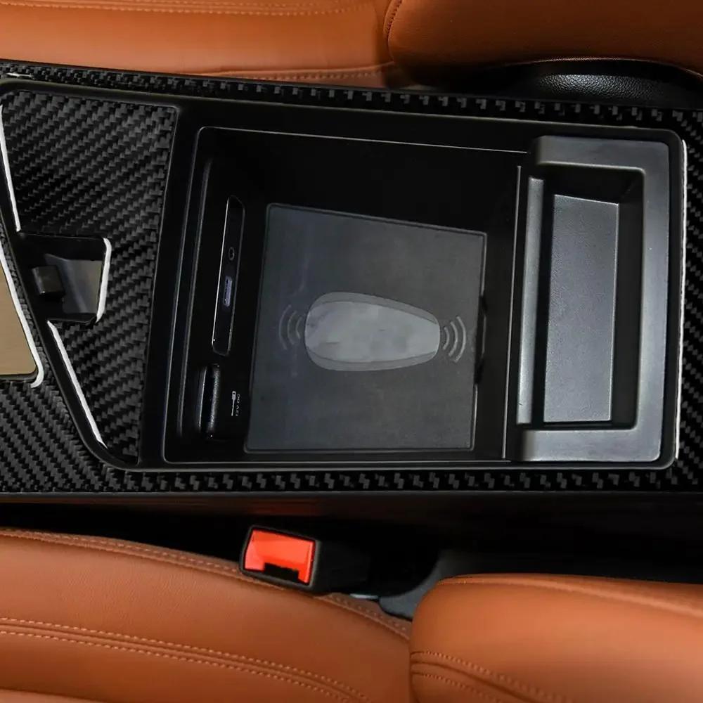 Passend für Alfa Romeo Giulia Stelvio 17-19 Autozubehör Kohlefaser-Panel Armlehnenbox Zierrahmen Autostyling Aufkleber 3D