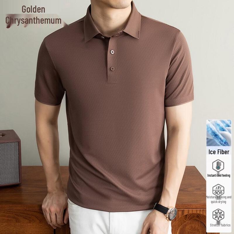 Men s Ice Silk Business Casual Polo Shirt 58