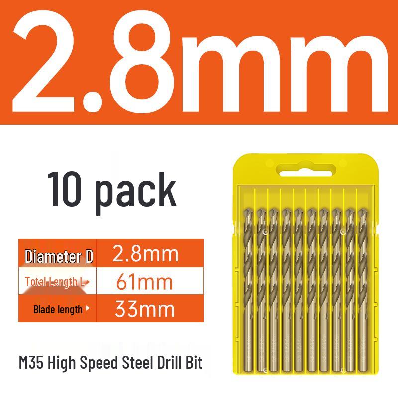 M35 Cobalt Twist Drill Bits Set for Stainless Steel, High Hardness, Straight Shank, Hand & Electric Drills