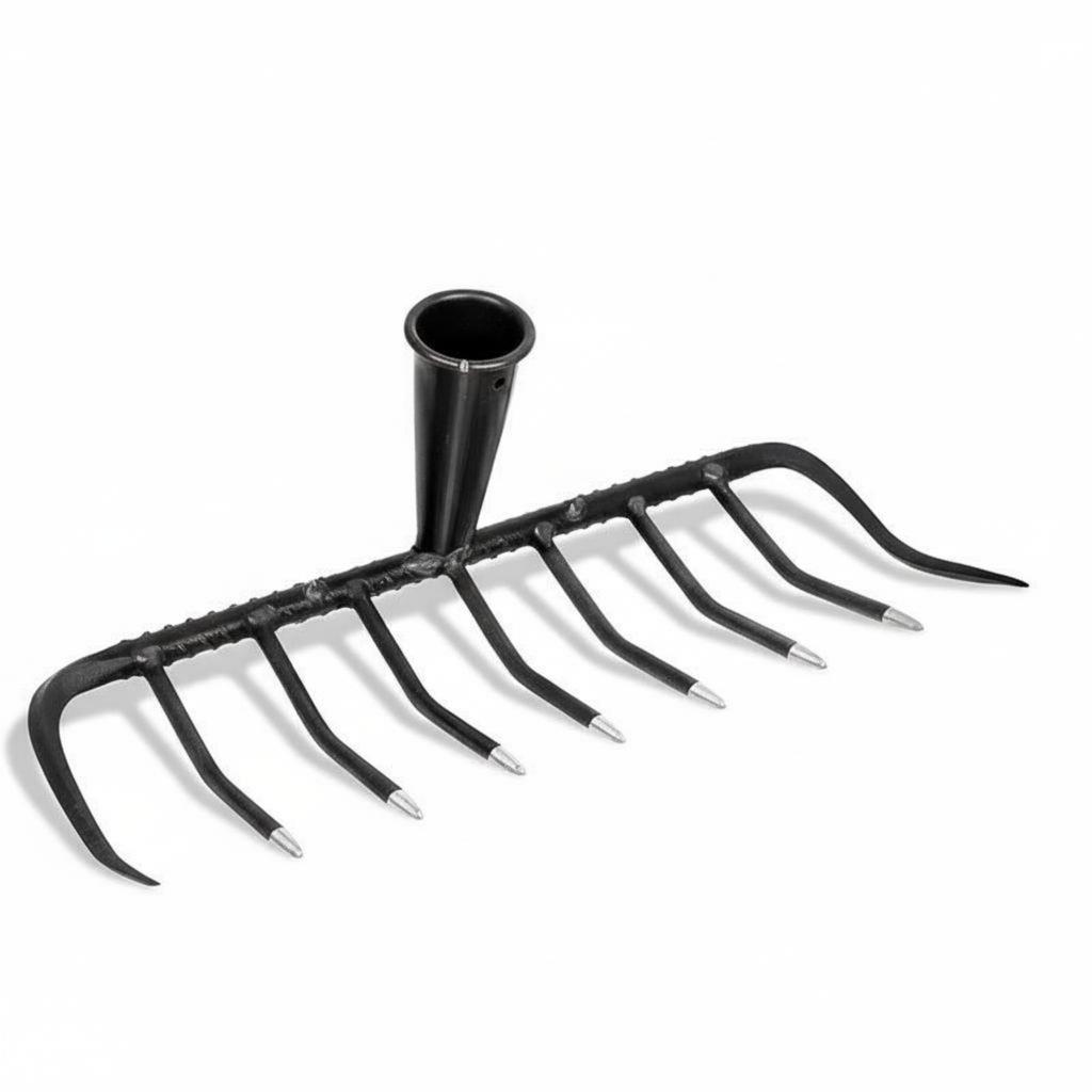 Sturdy Duty Soil Rake Multi-Functional Use Sturdy Duty Garden Rake Steel Tine Cultivator Sturdy Construction Gardening Tool