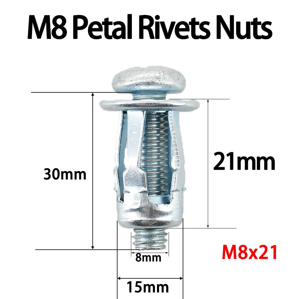 M4 M5 M6 M8 Petal Shape Metal Nut Expansion Screw Molly Jack Nuts Jacknut License Plate Fix Panel Clamp Lock Rivet Nut Rivetnut