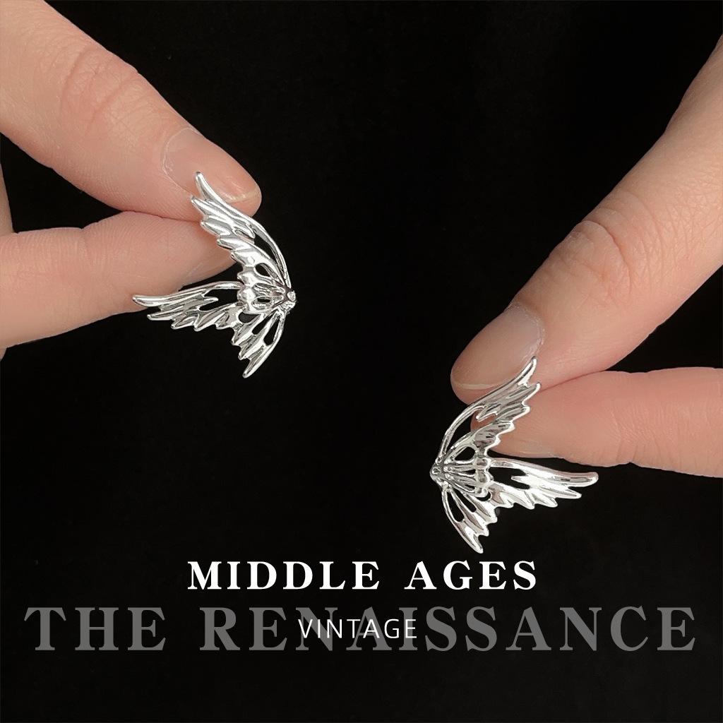 

Крила Ангела~ Середньовічні Рідкі Порожнисті Сережки-Метелики Нішеві Холодний Вітер Сережки Жіночі