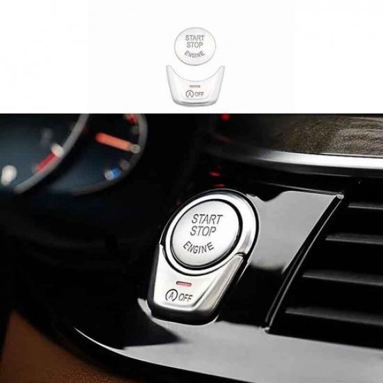 18-22 Matte Silver Car One-Click Startup Button Cover Trim For BMW 5 Series G30