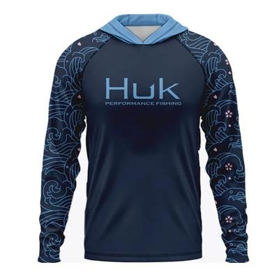 Men's Outdoor Sports Long-Sleeved Hoded Fishing Wear Lightweight Sun-Protection UPF+50 Luya Fish