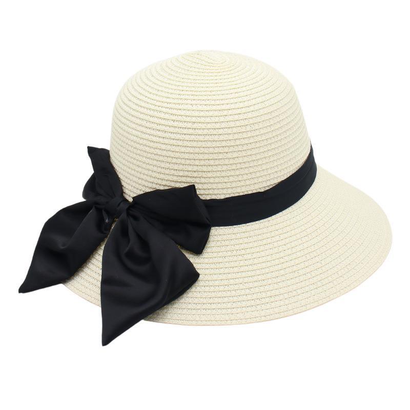 Bow Straw Hat Big Edge Visor Beach Hat Ribbon Straw Hat Mom Hat Ladies