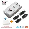 Graffiti Invisible Wireless Anti-theft Smart Lock with Remote Control for Home, Keyhole-less Design for Entrance and Sliding Doors